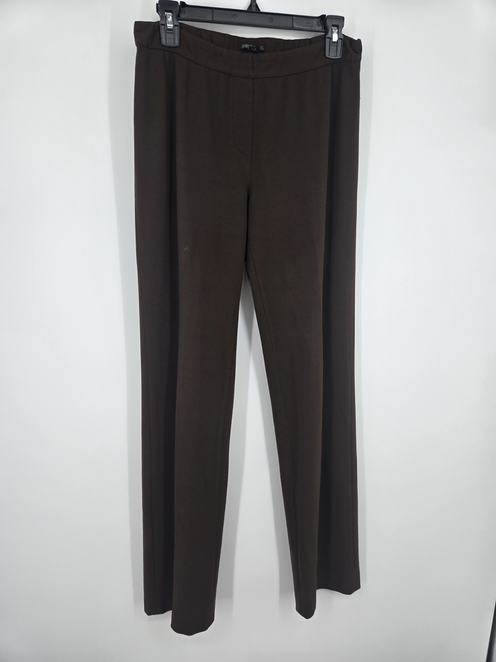 Lafayette 148 New York Brown Straight-Leg Pull On Pants Medium (7937)